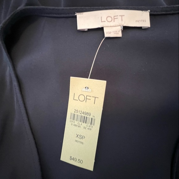 Loft Black Wrap Tie Blouse - Picture 6 of 7